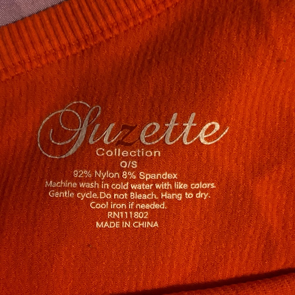 Orange One-Shoulder Ribbed Top - Picture 2 of 3